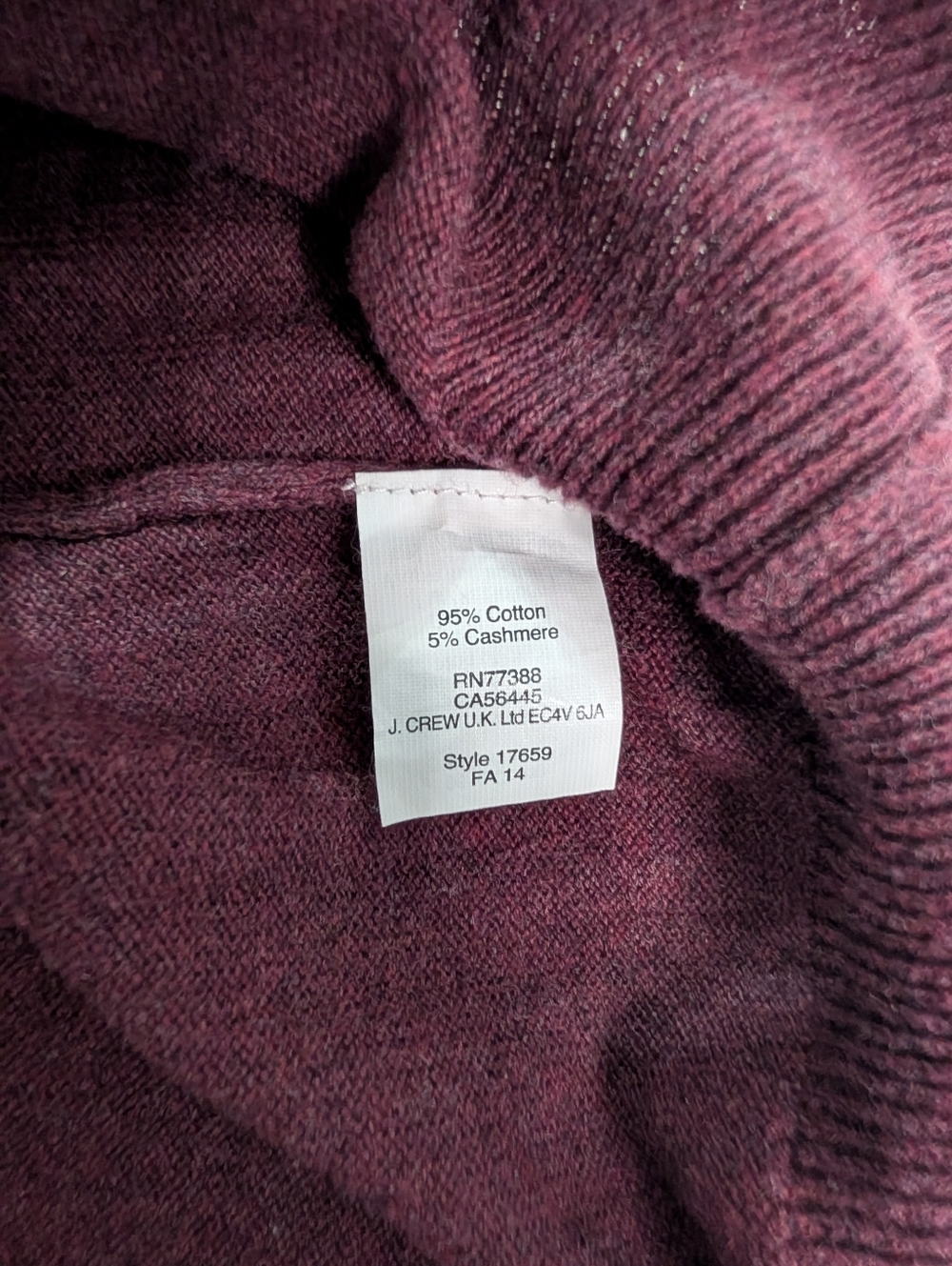 J Crew Cotton + Cashmere Crew Neck Sweater Women size small - Picture 6 of 7